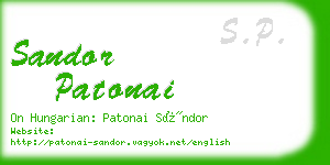 sandor patonai business card